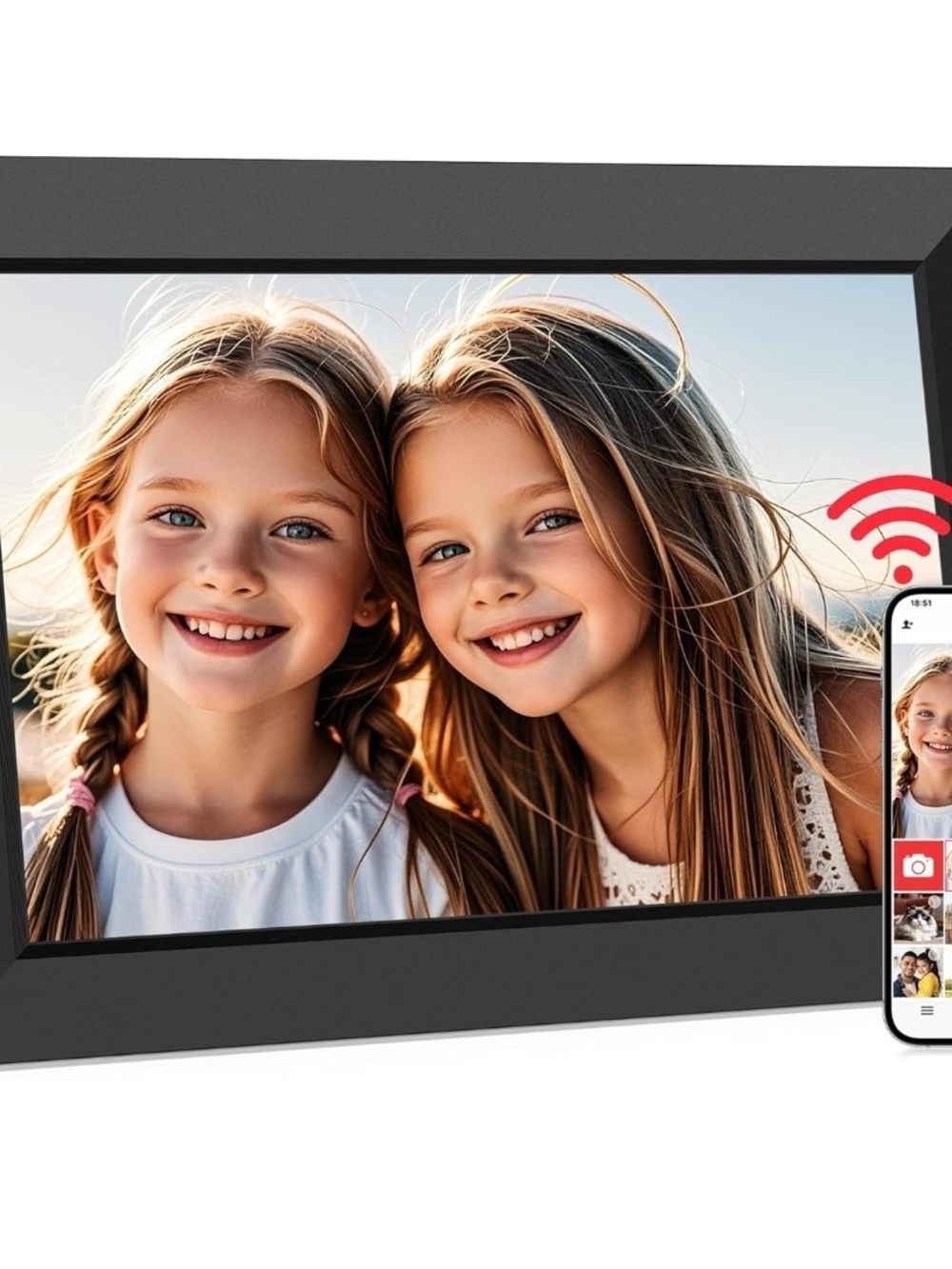 Frameo 10.1" WiFi Digital Picture Frame HD Touch Screen 32GB IPS Photo Video
